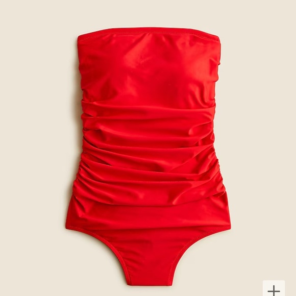 Ruched bandeau one-piece swimsuit - Picture 1 of 7